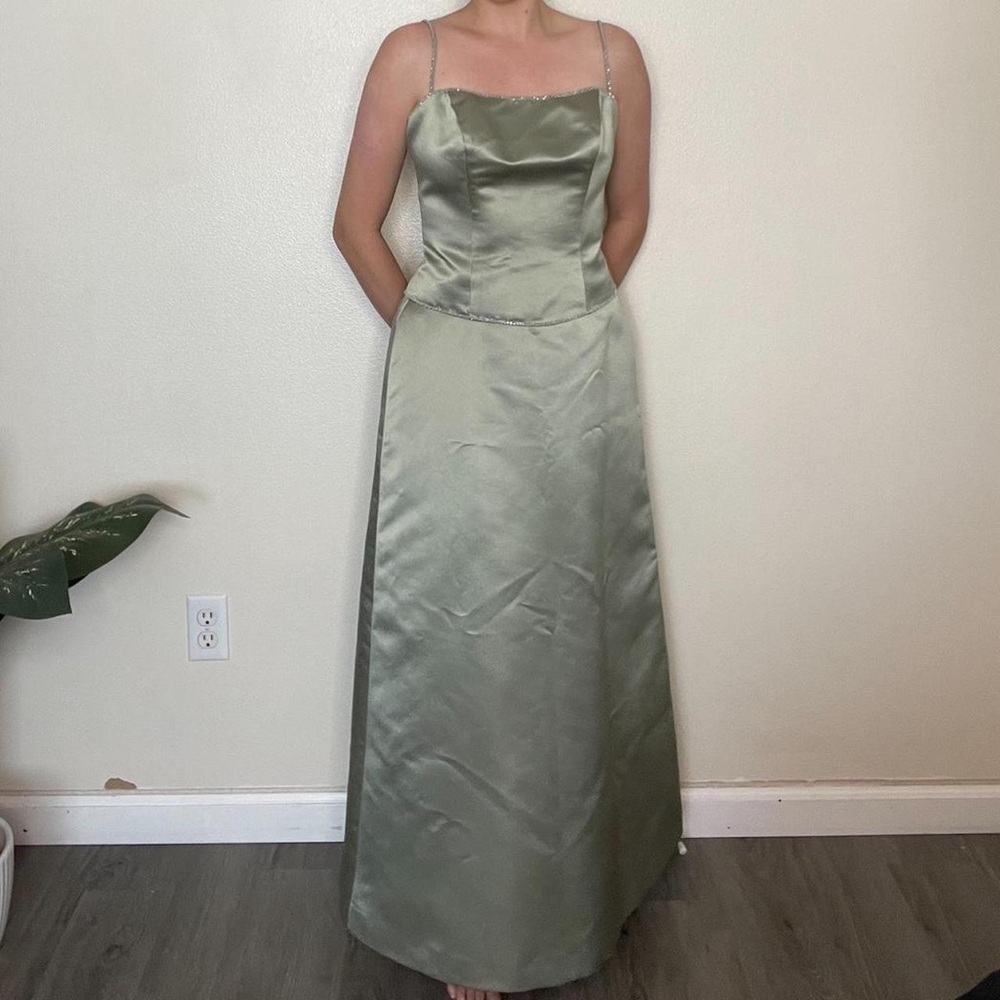 Vintage Y2K silky corset top and maxi skirt two piece set
